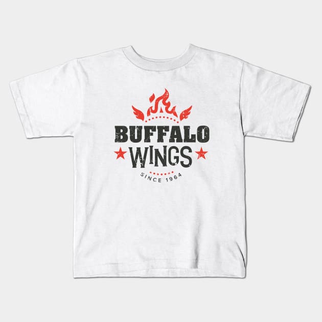 Buffalo Wings Since 1964 Kids T-Shirt by SilverfireDesign